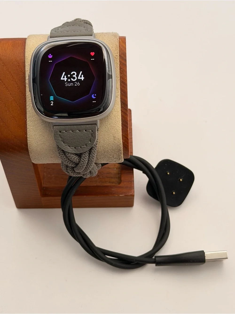 Fitbit Sense 2, Tested, Silver/silver Braided Band, Very Good, Charger Included